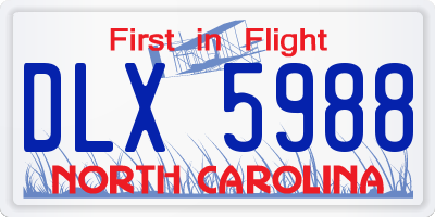 NC license plate DLX5988