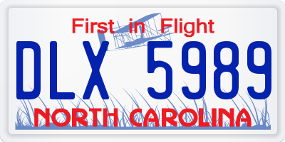 NC license plate DLX5989