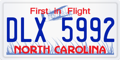 NC license plate DLX5992