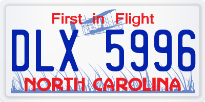 NC license plate DLX5996