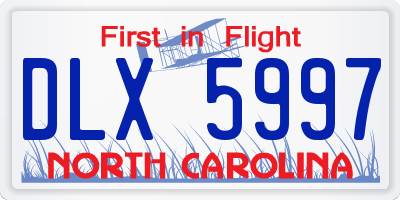 NC license plate DLX5997