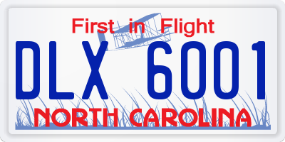 NC license plate DLX6001