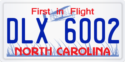 NC license plate DLX6002