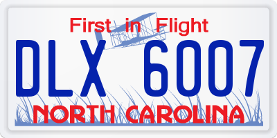 NC license plate DLX6007