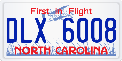 NC license plate DLX6008