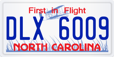 NC license plate DLX6009