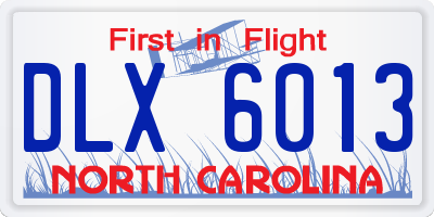 NC license plate DLX6013