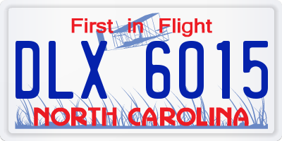 NC license plate DLX6015