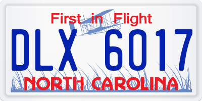 NC license plate DLX6017