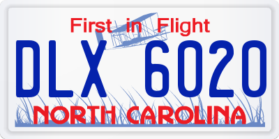 NC license plate DLX6020