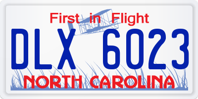 NC license plate DLX6023