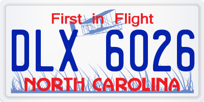 NC license plate DLX6026