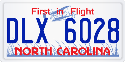 NC license plate DLX6028