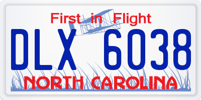 NC license plate DLX6038