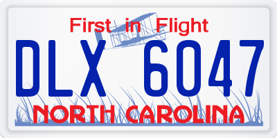 NC license plate DLX6047