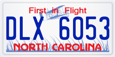 NC license plate DLX6053