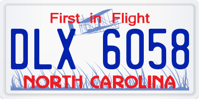NC license plate DLX6058