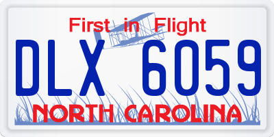 NC license plate DLX6059