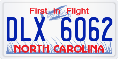 NC license plate DLX6062