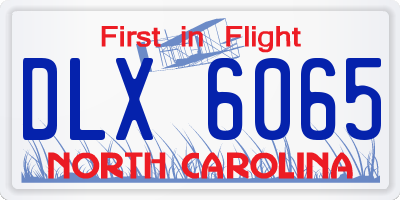 NC license plate DLX6065