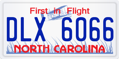 NC license plate DLX6066