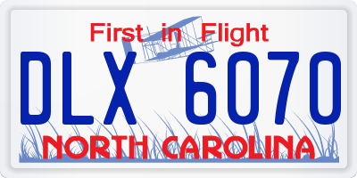 NC license plate DLX6070
