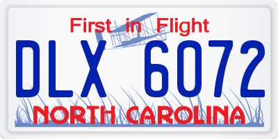 NC license plate DLX6072
