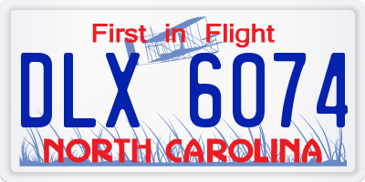 NC license plate DLX6074