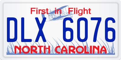NC license plate DLX6076