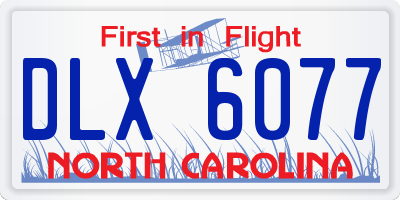 NC license plate DLX6077