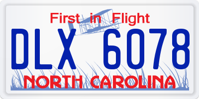 NC license plate DLX6078