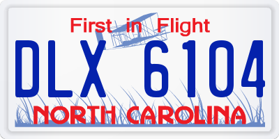 NC license plate DLX6104