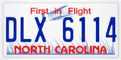 NC license plate DLX6114