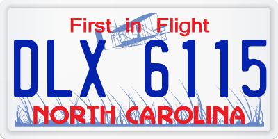 NC license plate DLX6115
