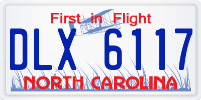 NC license plate DLX6117