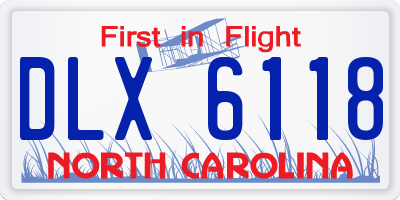 NC license plate DLX6118