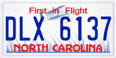 NC license plate DLX6137