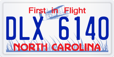 NC license plate DLX6140