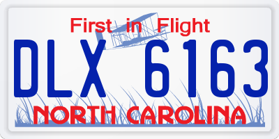 NC license plate DLX6163