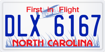 NC license plate DLX6167