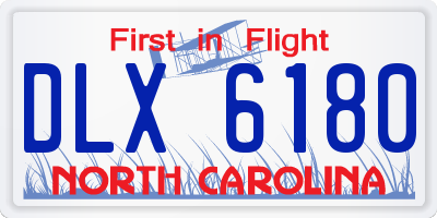 NC license plate DLX6180