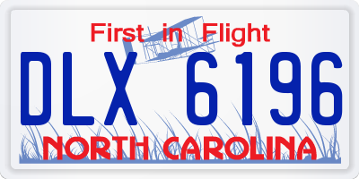NC license plate DLX6196
