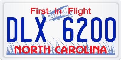 NC license plate DLX6200