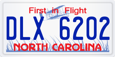 NC license plate DLX6202