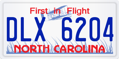 NC license plate DLX6204