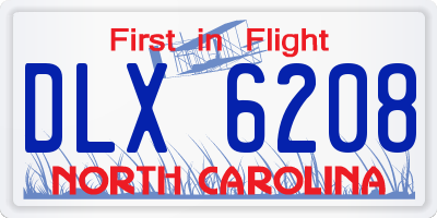NC license plate DLX6208