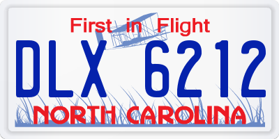 NC license plate DLX6212