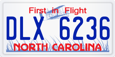NC license plate DLX6236