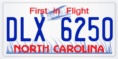 NC license plate DLX6250