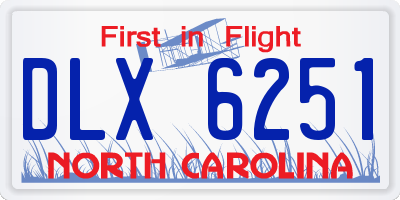 NC license plate DLX6251